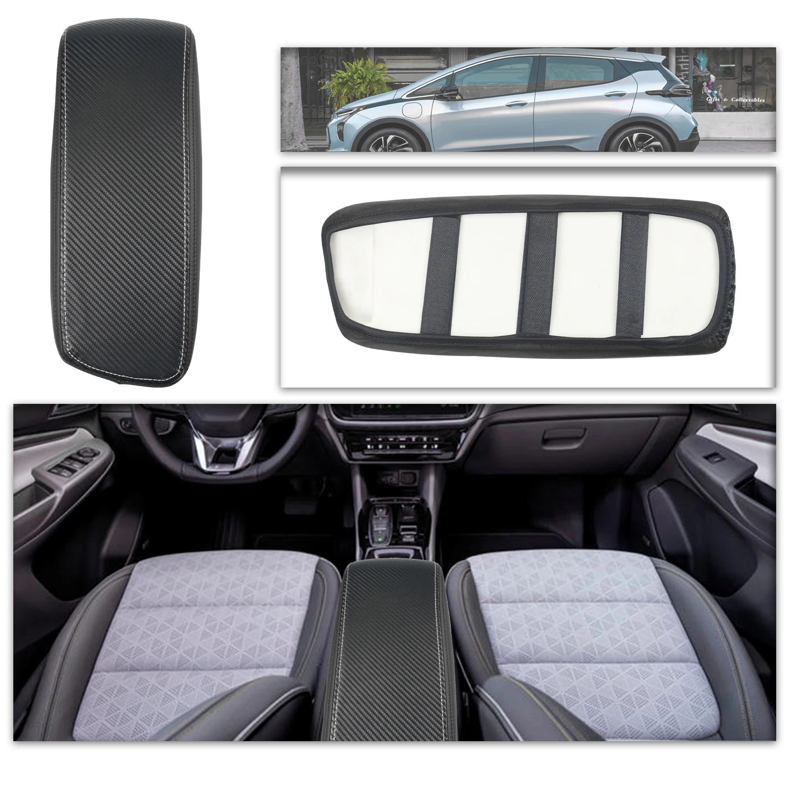 RUIYA Car Central Control Armrest Cover Pad for Chevrolet Bolt EV EUV 2022 2023 Armrest Container Auto Bolt EUV 2023 Accessories