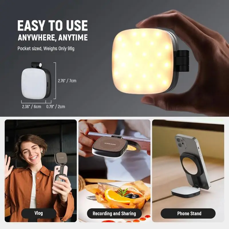 Magnetic Mobile Phone Selfie Light Compatible with MagSafe iPhone for Zoom Makeup Photography Recording Video Conference