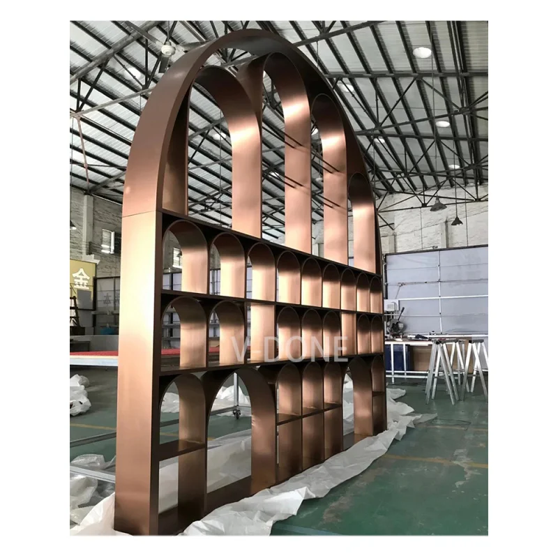 

Customize.European Style Stainless Steel Wine Cabinet with Glass Insert Home Furniture Living Room Use