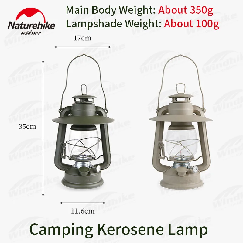 Naturehike Camping Portable Kerosene Lamp Outdoor Garden Picnic Atmosphere Tent Lamp Night Light 14H Use Time 200ml Capacity