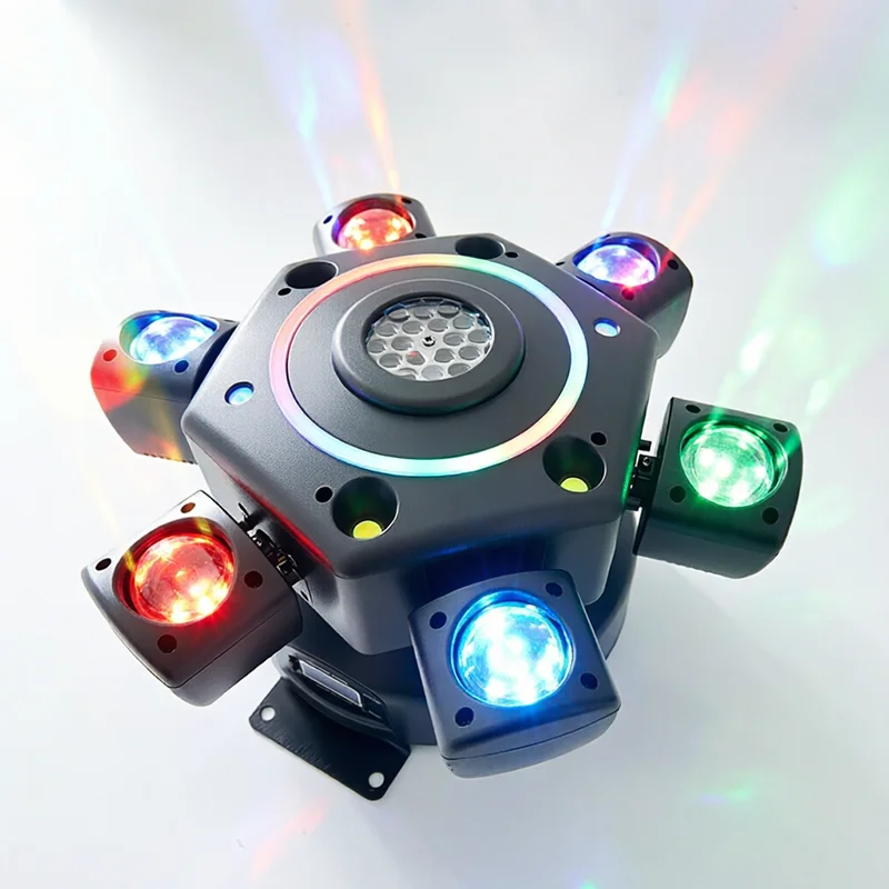 

150W 6 Arms Moving Head Beam Light Remote Control Colorful Patterns Strobe Laser DMX Stage Lighting for DJ Disco Karaoke Party