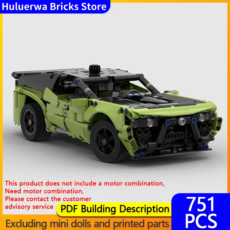 

Speed Racing Car Model MOC Building Bricks 4 Biturbo Muscle Car Modular Technology Gifts Holiday Assemble Children Toys Suit