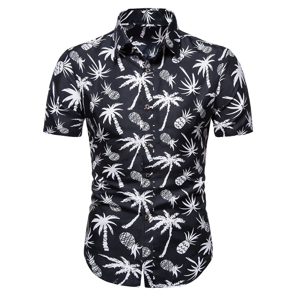 2023 men\'s short sleeved printed casual seasonal shirts for foreign trade