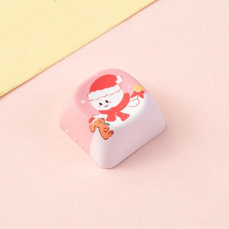 1PC Christmas Keycaps Cute Personalized Gaming Keycap ESC Cartoon Cross Axis Mechanical Keyboard Replacement Button