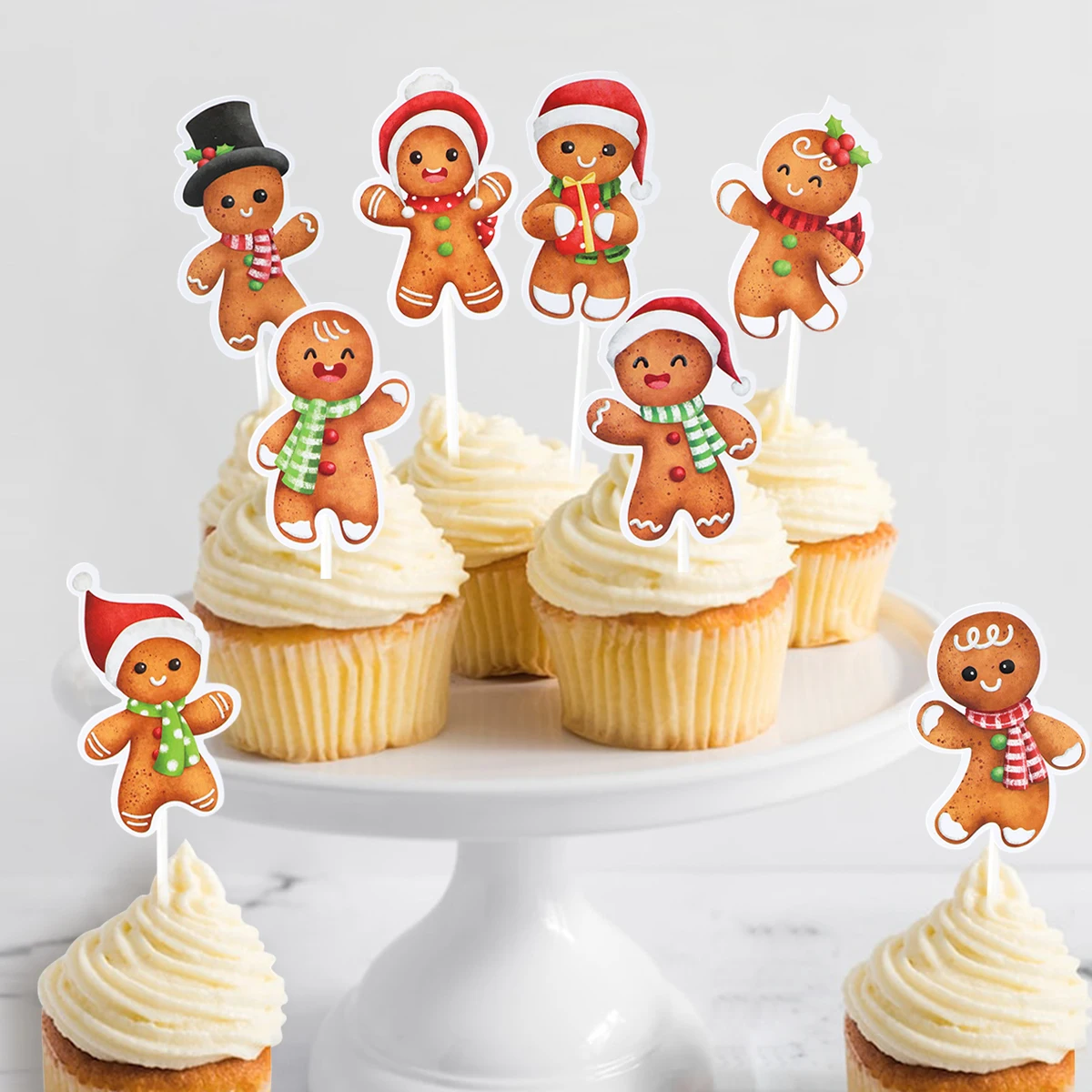 Christmas Gingerbread Man Cake Insert Xmas Cake Decor for Home 2024 Cake Insert Xmas Ornament Navidad Natal New Year Gifts 2025