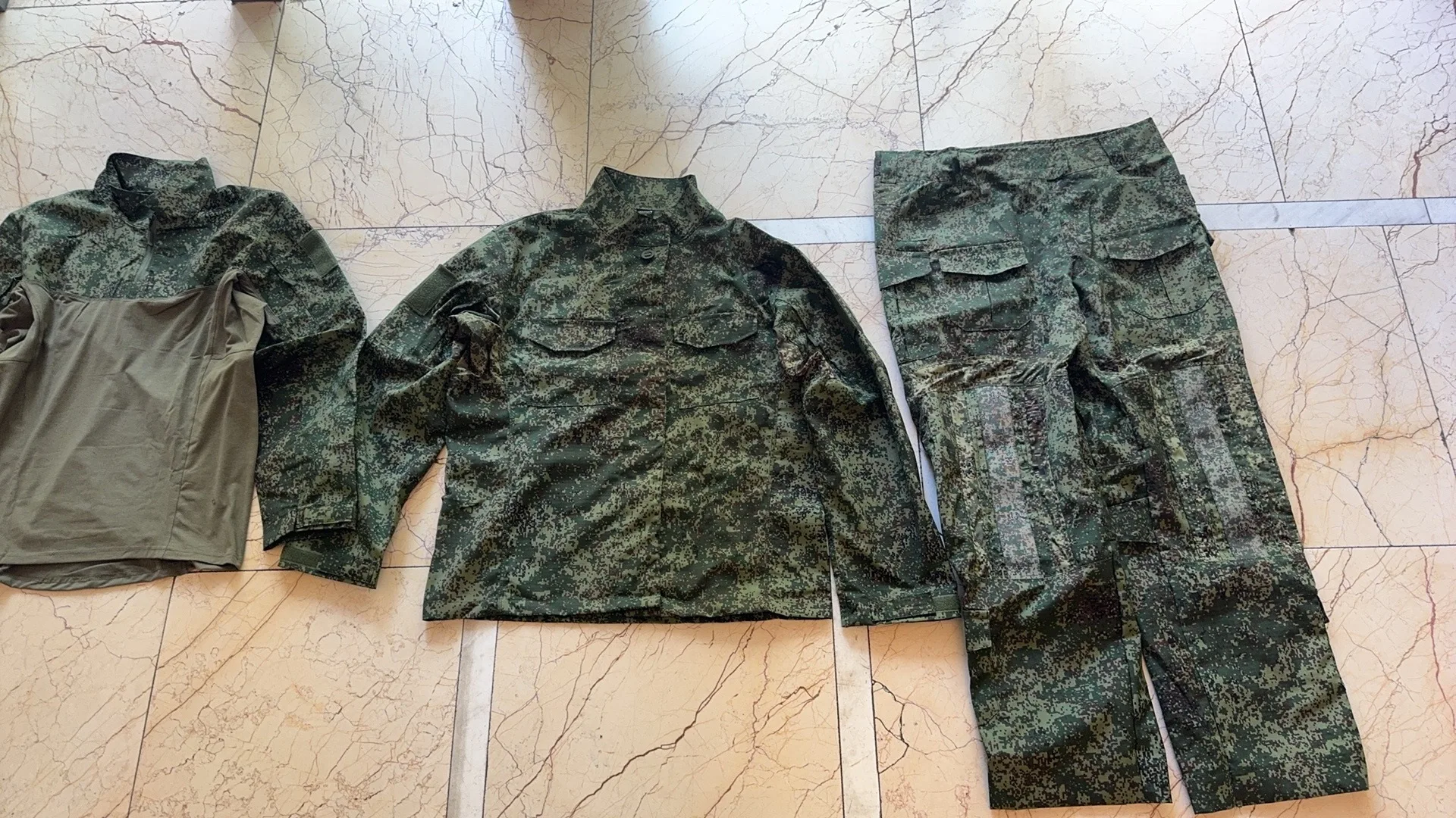 3PCS Camo Suits Tactics Hunting Clothes Training Set CP EMR VKPO Long Sleeve Instructor Uniform, Security Uniform, Multi-Pocket