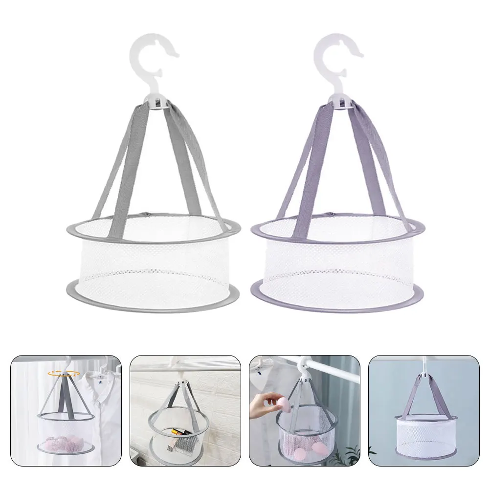 

2pcs Makeup Sponge Basket Foldable Breathable Mesh Laundry Rack For Indoor Outdoor Household Clothes Dryer Reusable Drying