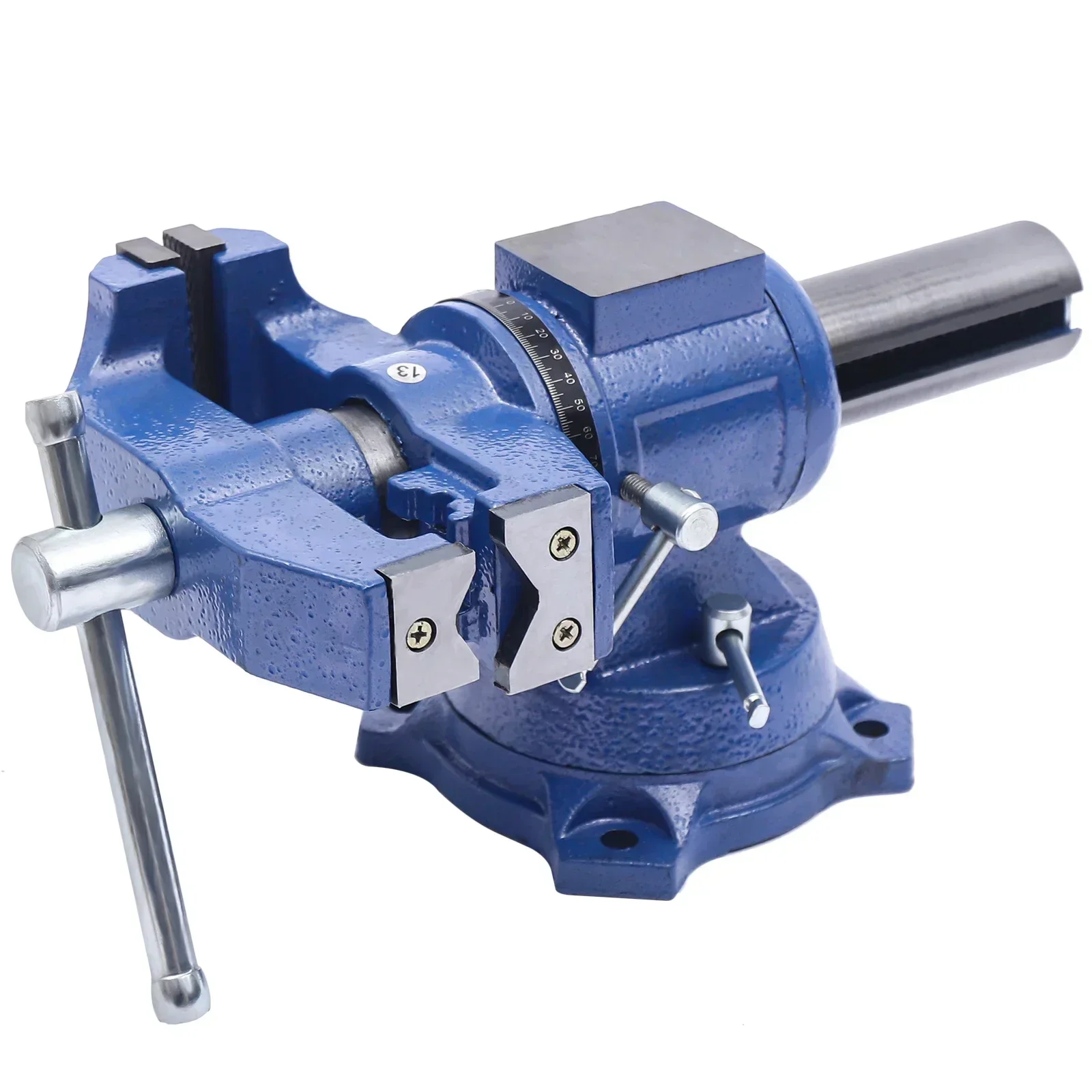 مفك طاولة 4 بوصة، مفك براغي متوازي احترافي قابل للدوران 100 مم، 360 درجة °   دوران نائب متعدد الوظائف الأزرق