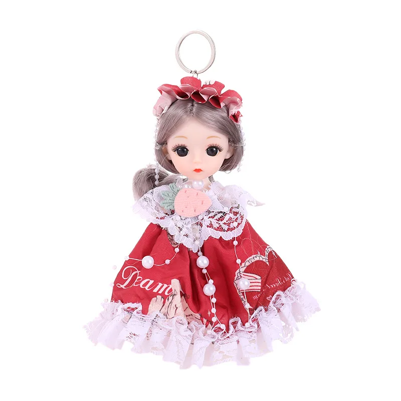 17 سنتيمتر Kawaii لوليتا فتاة دمية على شكل أميرة قلادة المفاتيح الإبداعية موضة ظهره الديكور المفاتيح لطيف BJD دمية الأطفال هدية