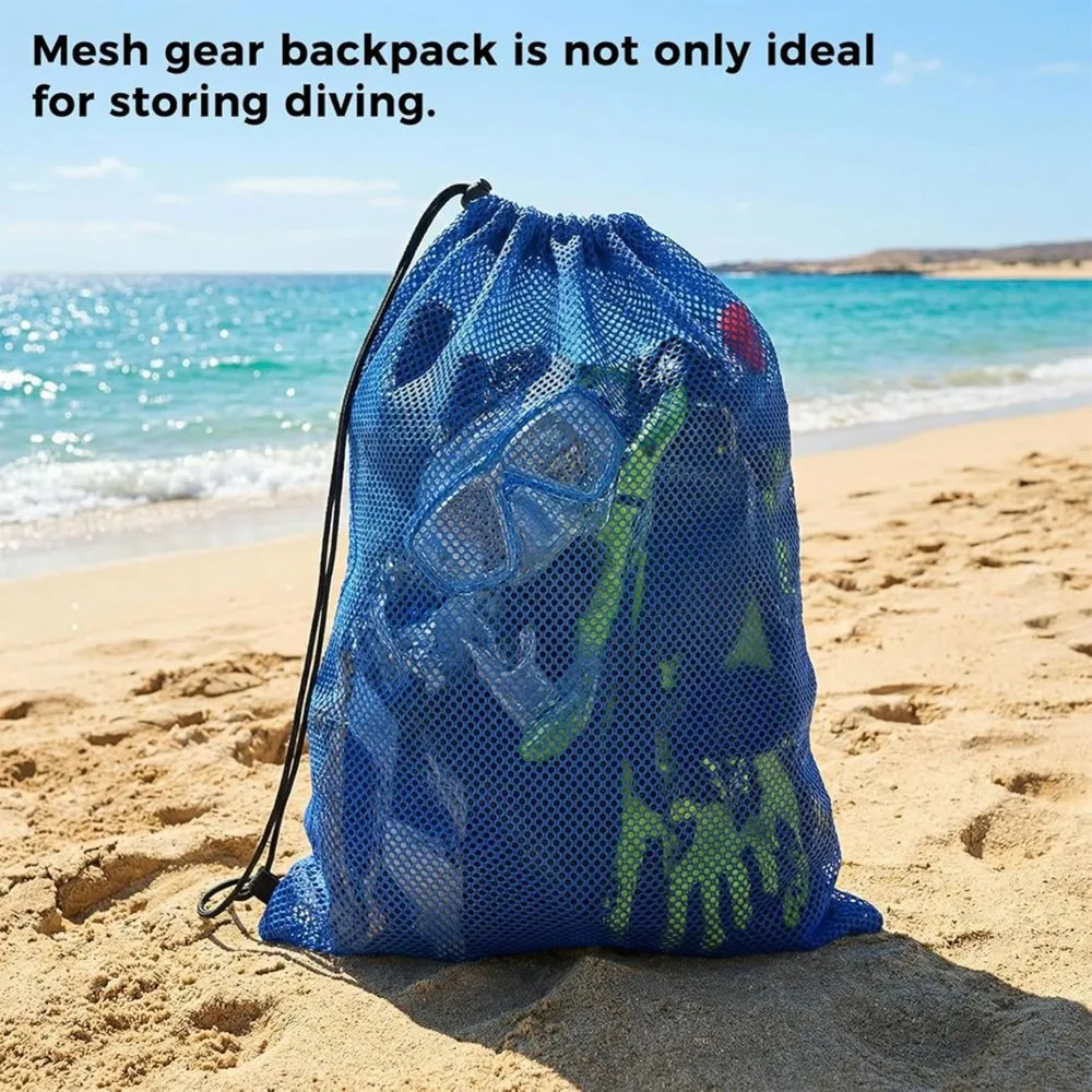 salego 4Pcs Mesh Gear Bag for Snorkel, Mesh Swim Bag Dive Bag for Snorkeling Trip, Wetsuits, Beach and Sports Equipment