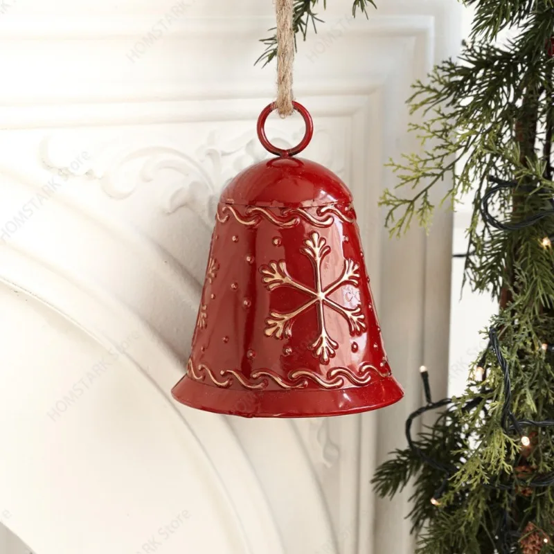 Large Iron Christmas Bell Ornament Metal Hanging Decor For Christmas Tree Home Party Festive Atmosphere Layout