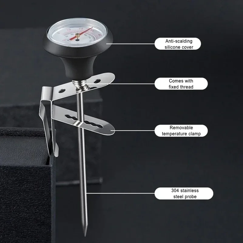 Stainless Steel Coffee Temperature Meter Probe 0~100℃ Thermometer for Coffee Pot Milk Frothing Jug Cafe Kitchen Measuring Tools