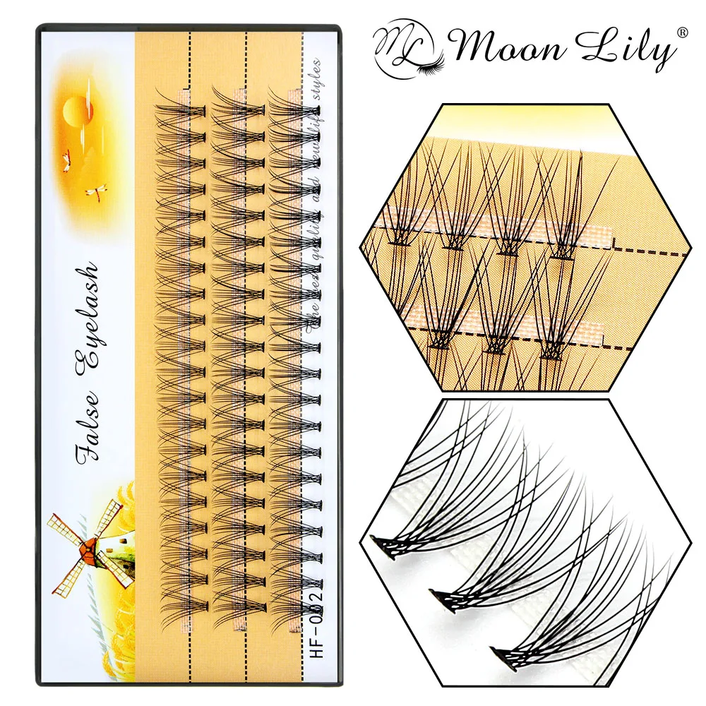 Moonlily 60pcs professional makeup eyelashes 10D false eyelashes mink eyelashes professional personal eyelash extension