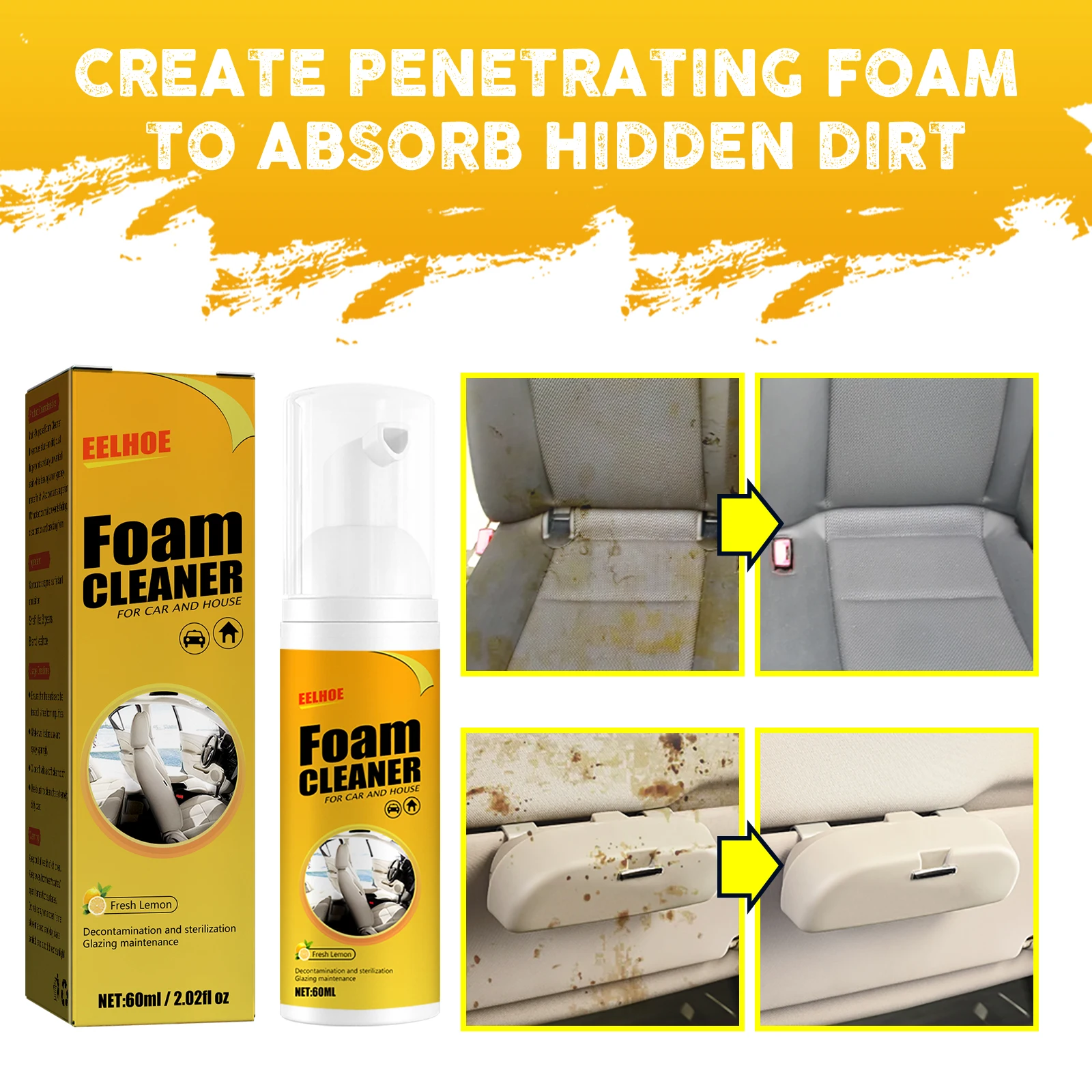 30/100ML Multi-Purpose Foam Cleaner Leather Clean Wash Automoive Car Interior Home Wash Maintenance Surfaces Spray Foam Cleaner