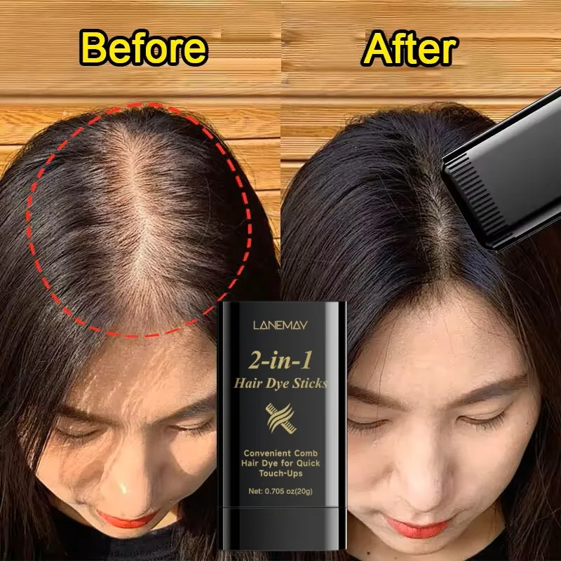 5 قطعة 2in1 عصا صبغ الشعر مع مشط أسود بني طويل الأمد تلوين الشعر المؤقت مغطاة الشعر الأبيض شعري القلم قابل للغسل #3