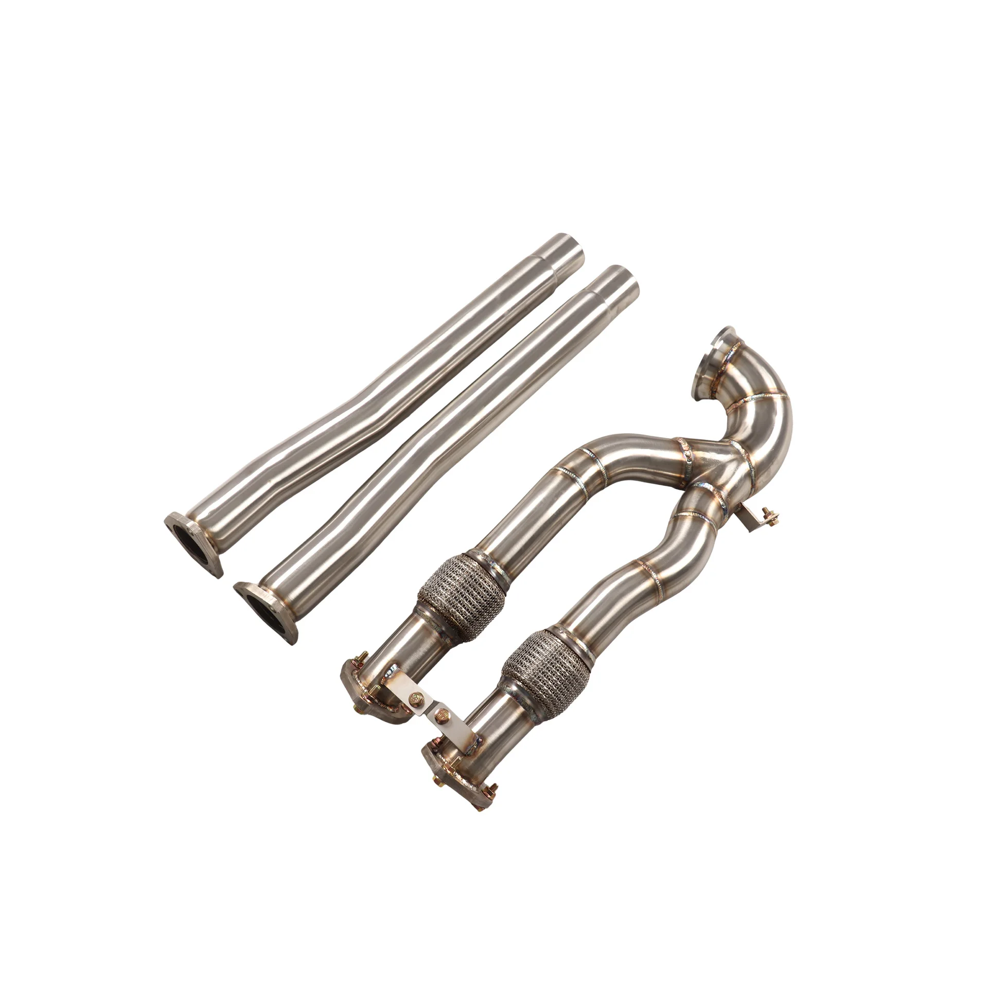 YT for Audi RS3 TTRS 2.5T 304 Stainless Steel Downpipe Straight-Through Brushed Finish Front Section