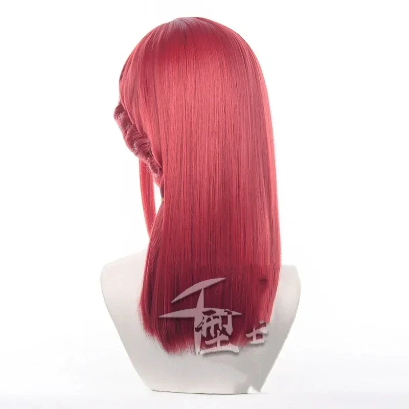 คอสเพลย์อะนิเมะ Blue Lock Hyoma Chigiri, tresses tressées rouges, perruque en Fiber ควบคุม à la chaleur pour fête
