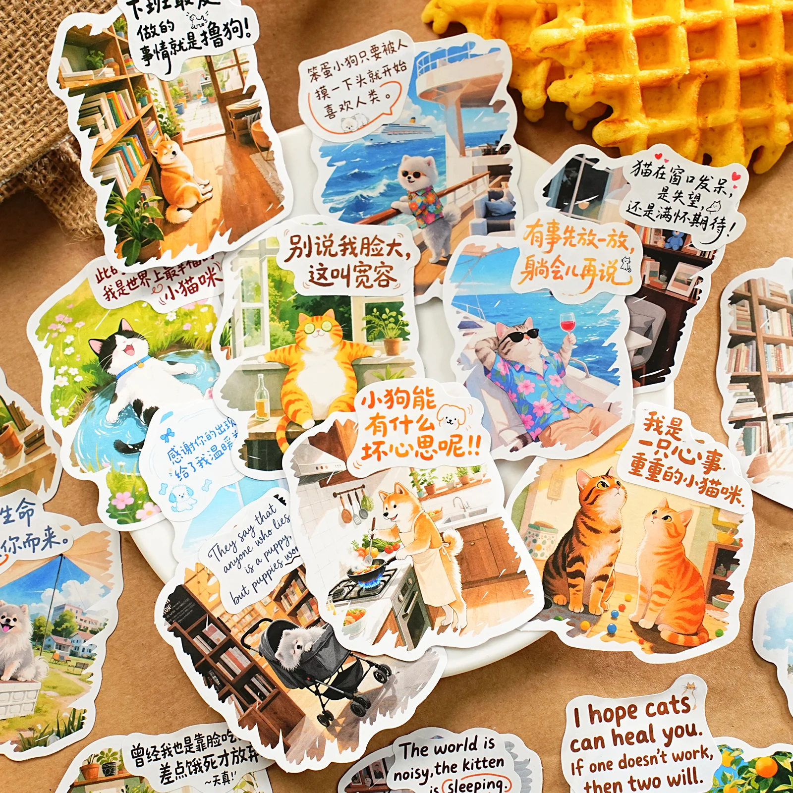 Etori Life My Healing Series ملصقات بنمط ملصقات فنية على شكل حيوانات لطيفة على شكل رسوم كرتونية يمكنك صنعها بنفسك للكمبيوتر المحمول، زجاجة مياه، ألبوم صور، حقيبة ورق هدايا، أدوات مكتبية للطلاب، ملصقات صغيرة #3