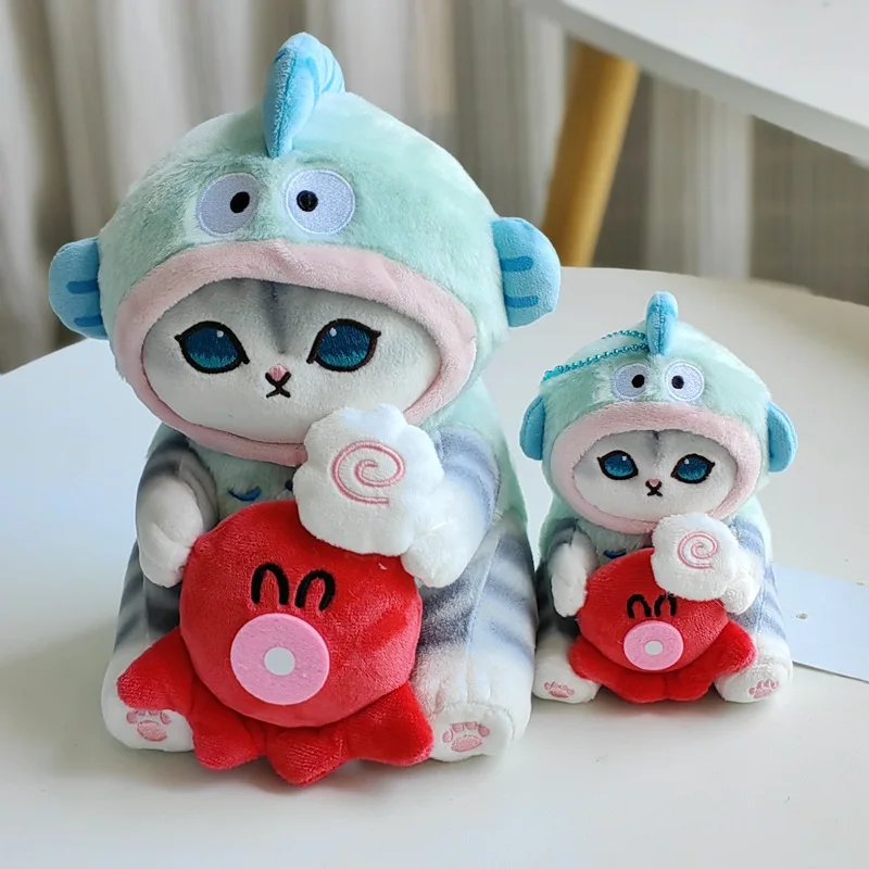 Kawaii Mofusand Shark Katze Spiele Plüsch Spielzeug Rucksack Schlüsselbund Kreative Niedlichen Cartoon Gefüllte Puppe Zubehör Freund Geburtstag Geschenk – Detail 6