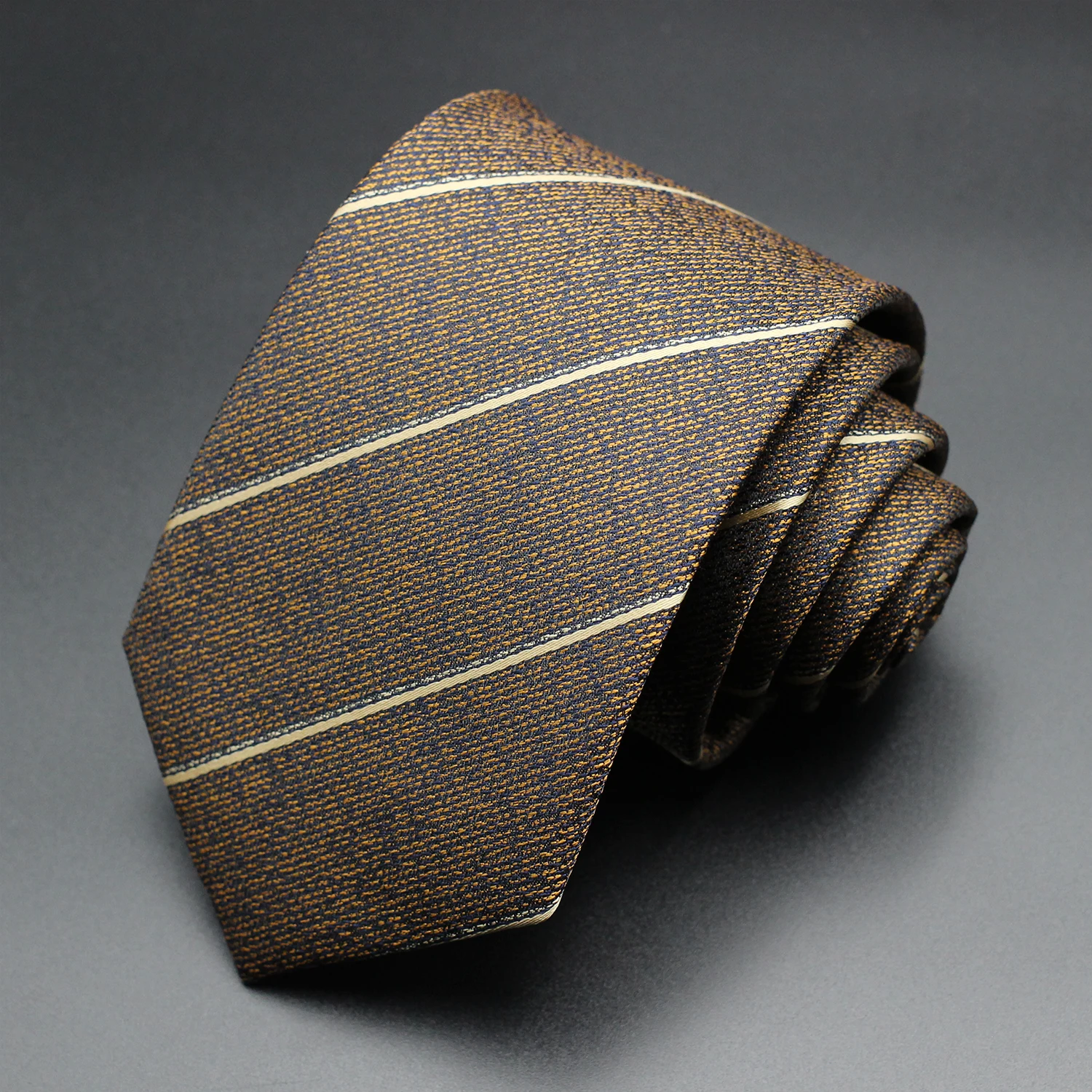 تصميم جديد الأعمال 8 سنتيمتر الرجال التعادل أحمر داكن رمادي بني أزرق مخطط ربطات العنق للرجال حفل زفاف العريس طوق اكسسوارات هدية #4