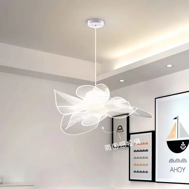 

Art Flower Chandelier Nordic Simple Modern Restaurant Creative Decorative Pandant Lamps Warm Romantic Indoor Ceiling Lighting