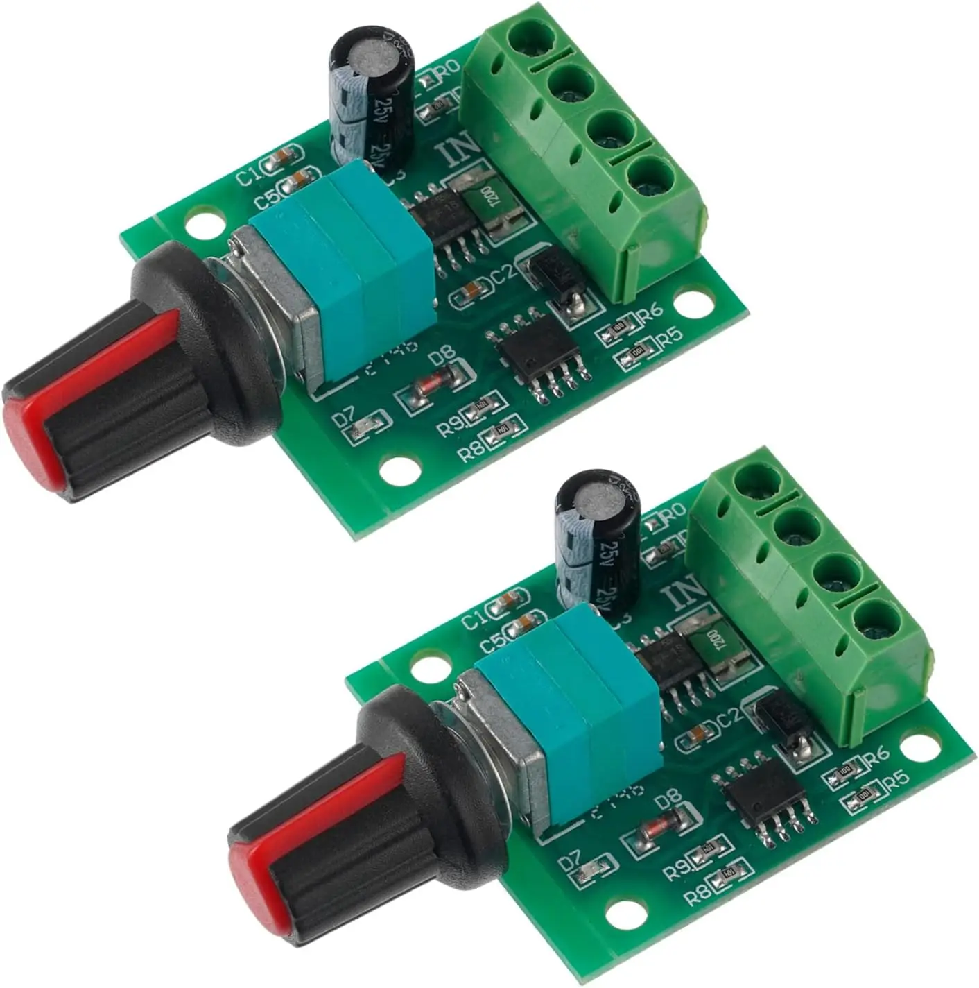 2PCS DC 1.8V 3V 5V 6V 12V 2A PWM Motor Speed Controller Low Voltage Motor Speed Control Switch PWM Adjustable Drive Module