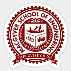 Macgyver School Of Engineering 5PCS Stickers for Print Cartoon Luggage Kid Car Background Living Room Bumper Funny Window