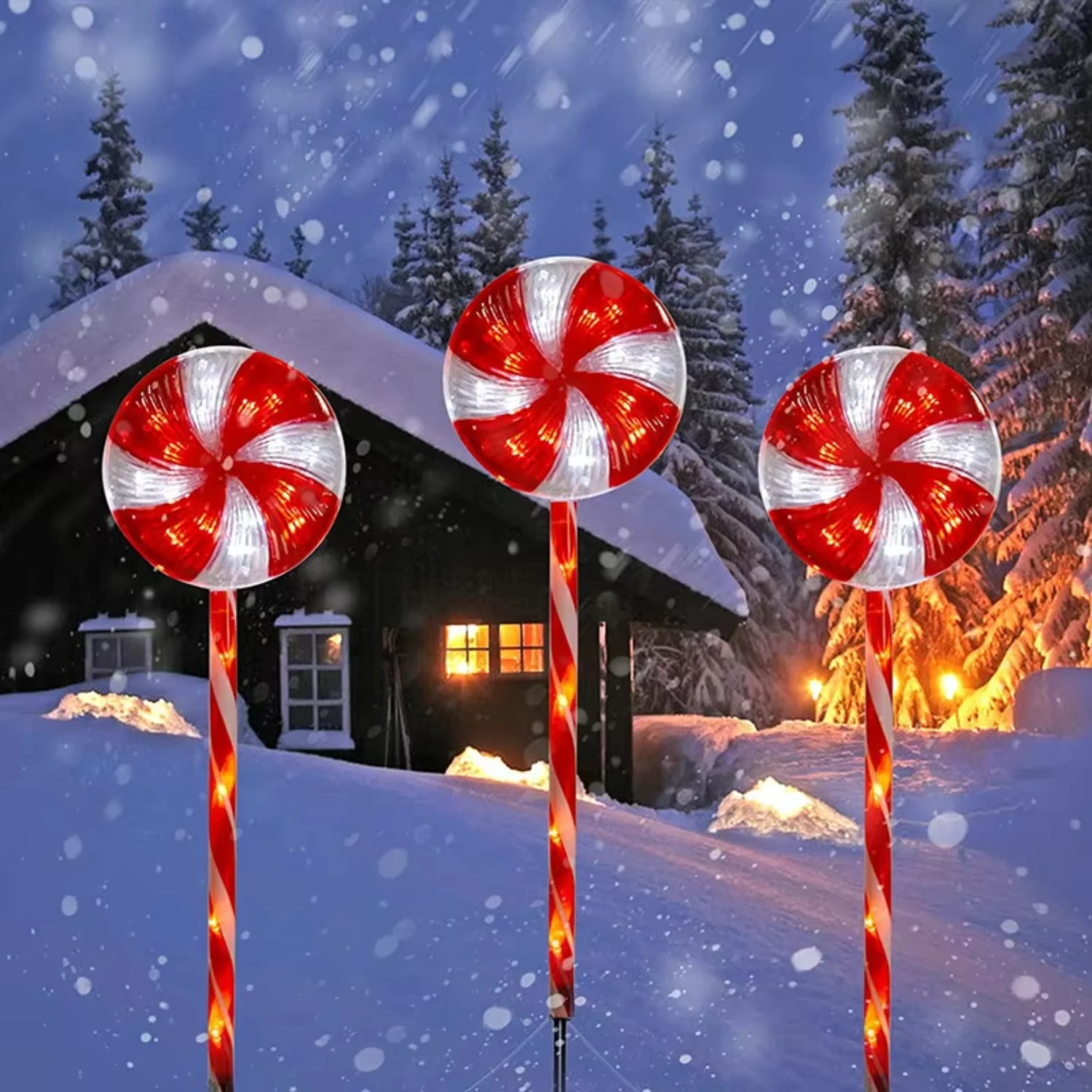 New Type Outdoor Waterproof lighting Christmas Decorations  shape led candy light for Christmas  Markers