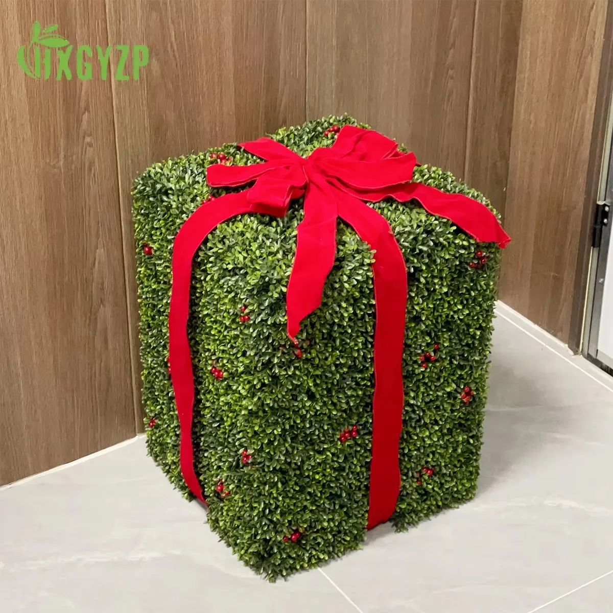 HXGYZP Artificial Plant Large Christmas Gift Box Boxwood Leaves For Creative Christmas Decorations  Home Decor Indoor Festival