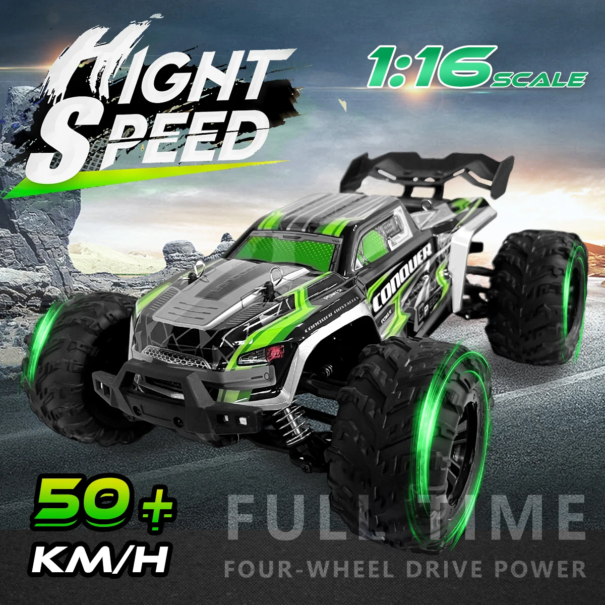 

Scale Large RC Cars 50km/h High Speed Children Toys for Boys Remote Control Car 2.4G 4WD Off Road Monster Truck