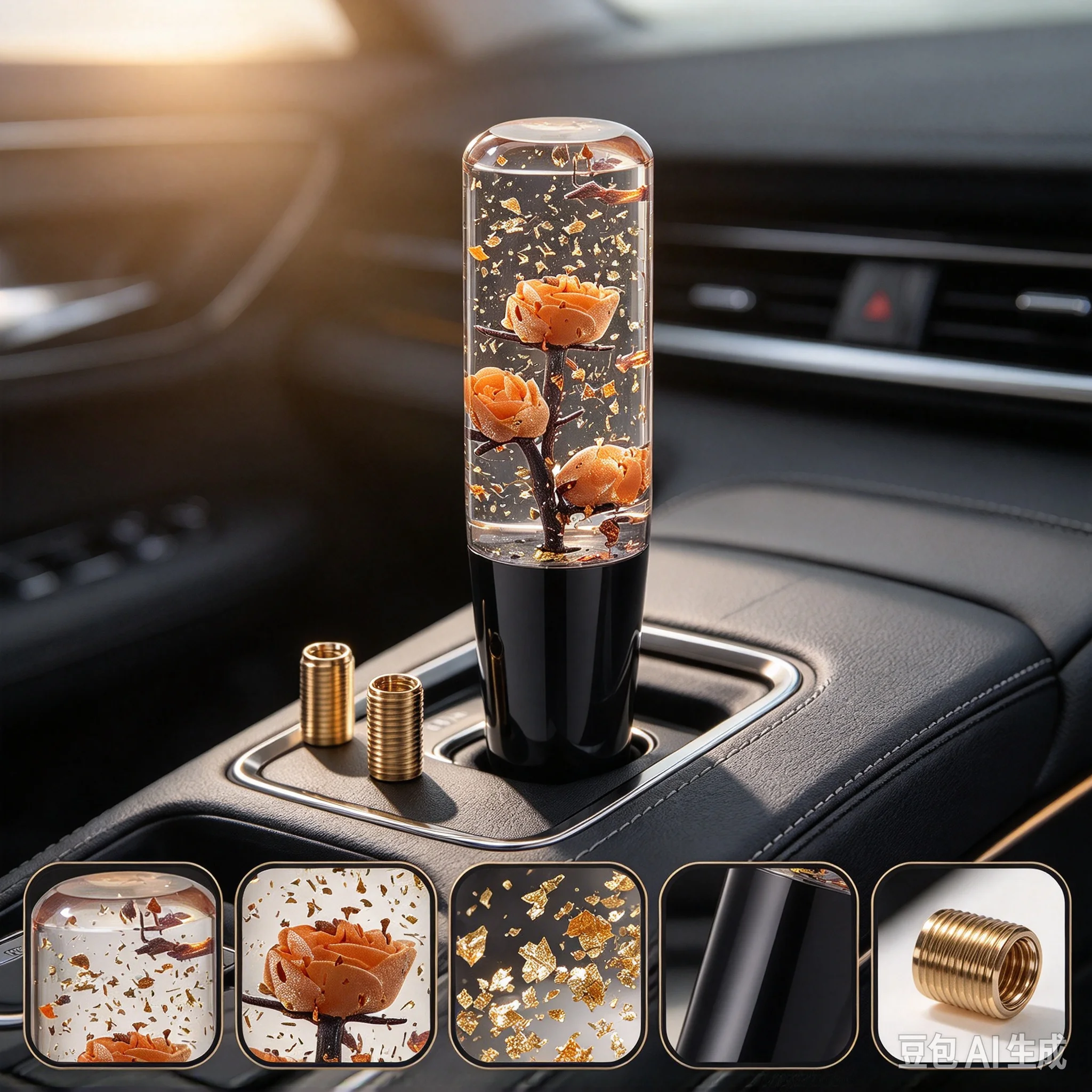 15cm Car Shining Stitching Multicolor Gear Shift Knob Crystal Bubble Colorful Shifter Lever AT MT Fit For Honda Toyota Nissan