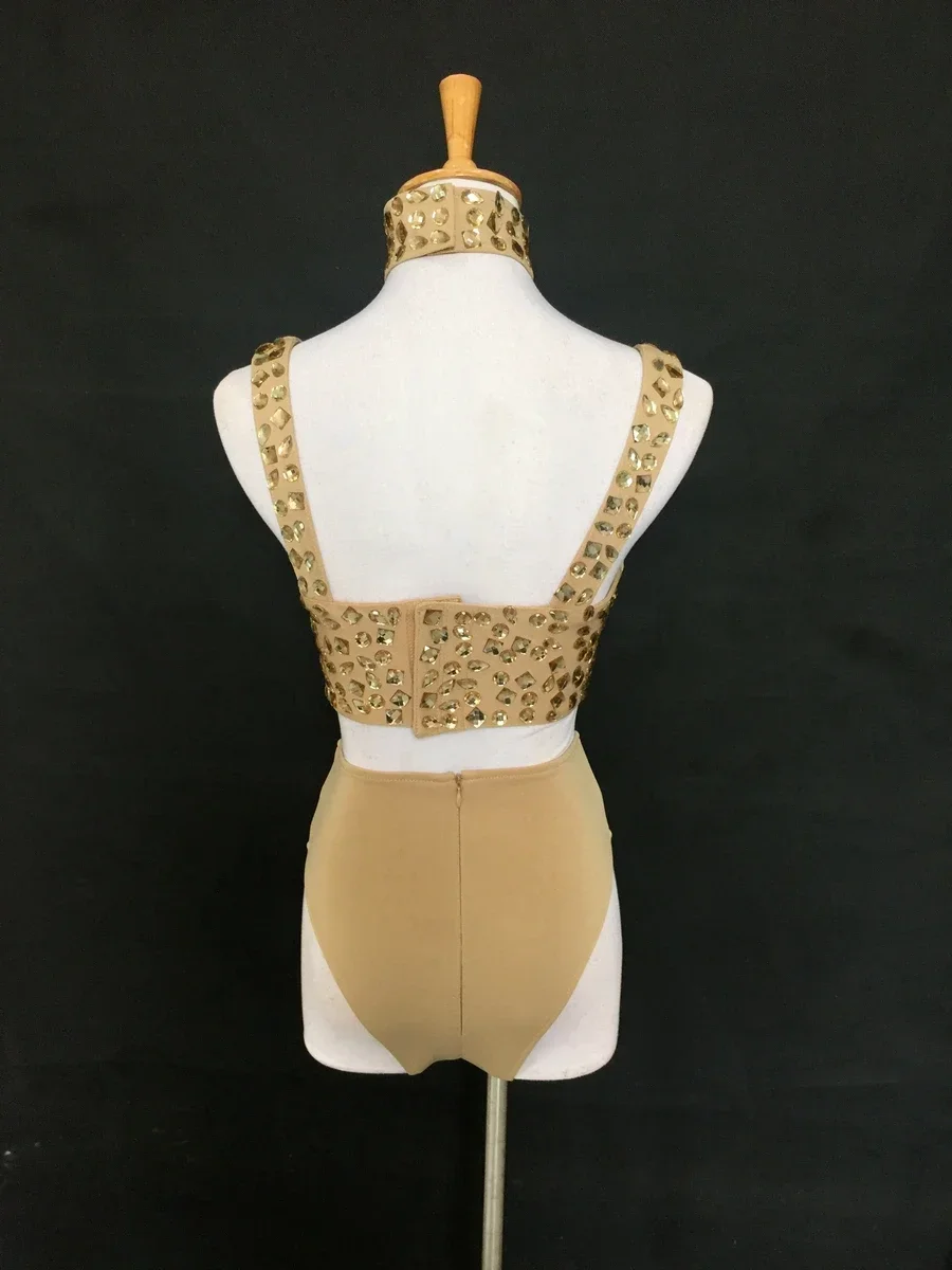 Sparkly Rhinestones DJ Bikini Outfit Sexy Pole Dance Bra Shorts Set for Bar Dancer Nightclub Party Show Performance Costume