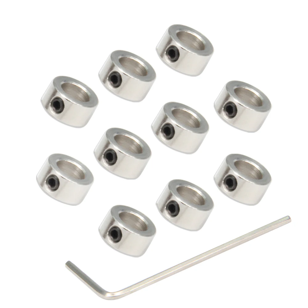 

Befenybay 10 Pcs Lock Collar 6mm Shaft Lock Collar T6 Lead Screw Lock Ring for CNC Parts (6mm-Silver)