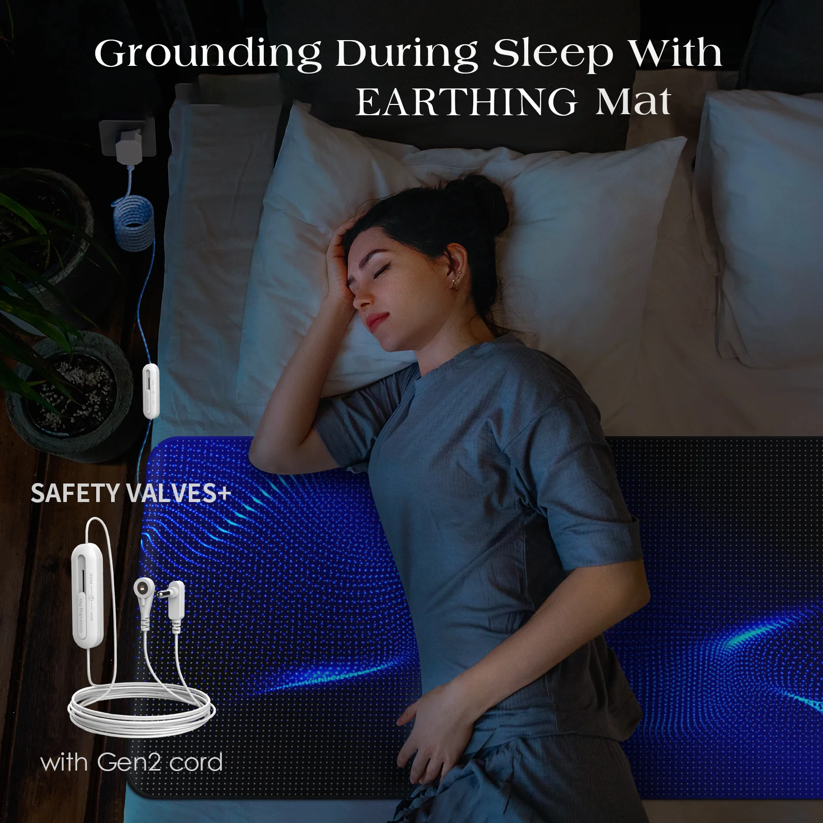 

Заземляющий коврик Наслаждайтесь заземляющим эффектом в помещении, для лучшего сна, снятия боли и стресса, набор заземляющих ковриков со шнуром Gen2