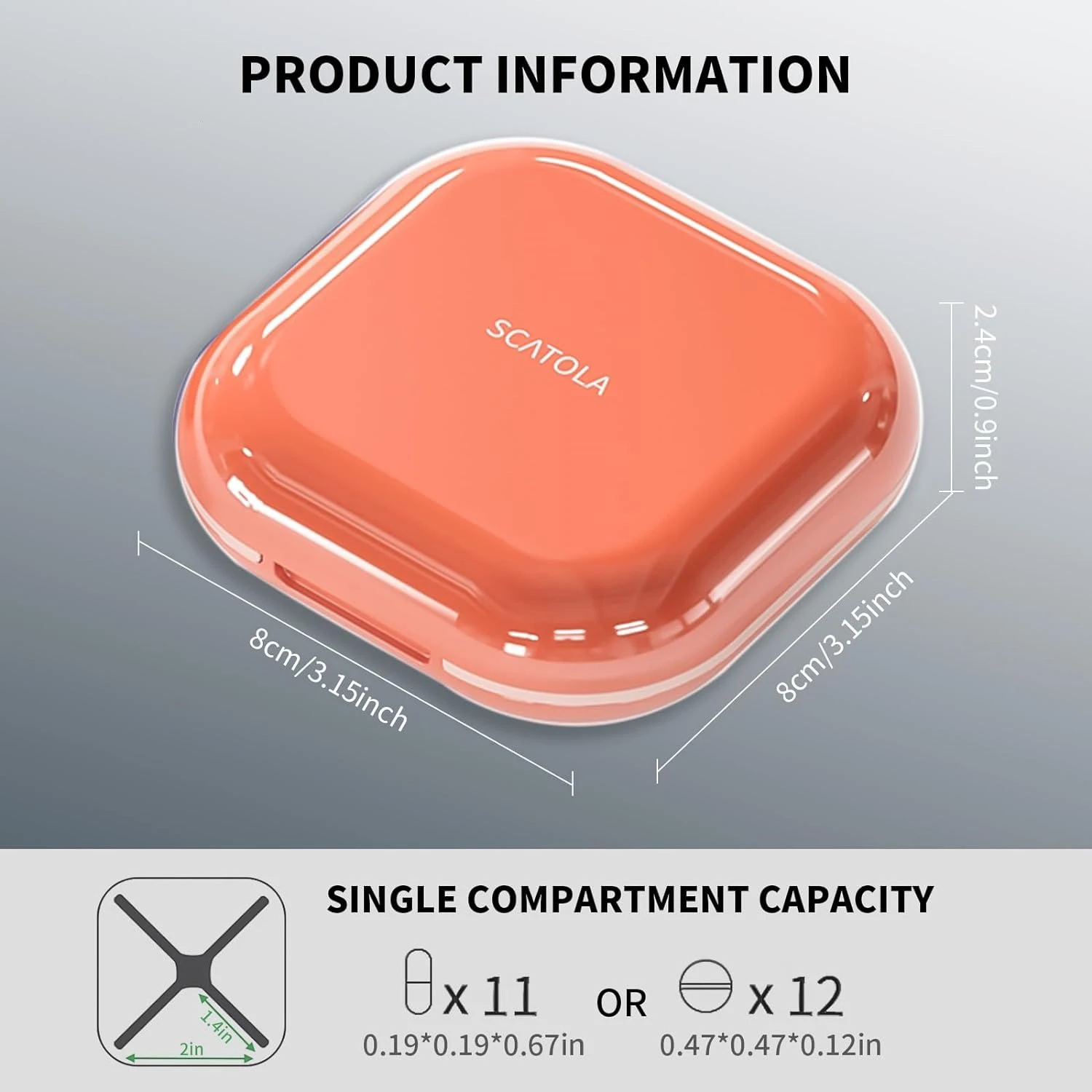 4-grid Pill Organizer Mini Portable Daily Travel Tablet Case for Vitamin Cod Liver Oil Supplement Container Medicine Storage Box image 5