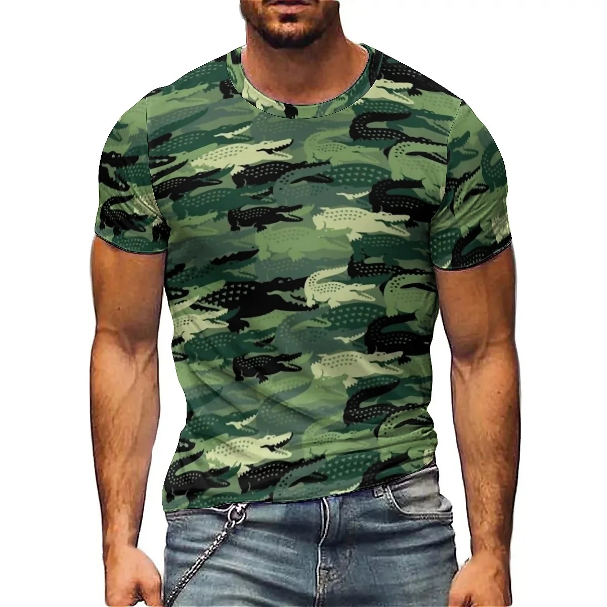 All-Season Tie-Dye Craft Men's 3D Printed Short-Sleeve T-Shirt - 3D Short-Sleeve Gathering Top