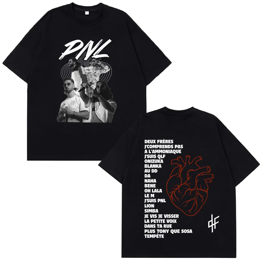 French Rapper PNL Album Le Monde Chico T Shirt Men Women Hip Hop Fashion Short Sleeve T-shirt Cotton Oversized Loose Tshirt