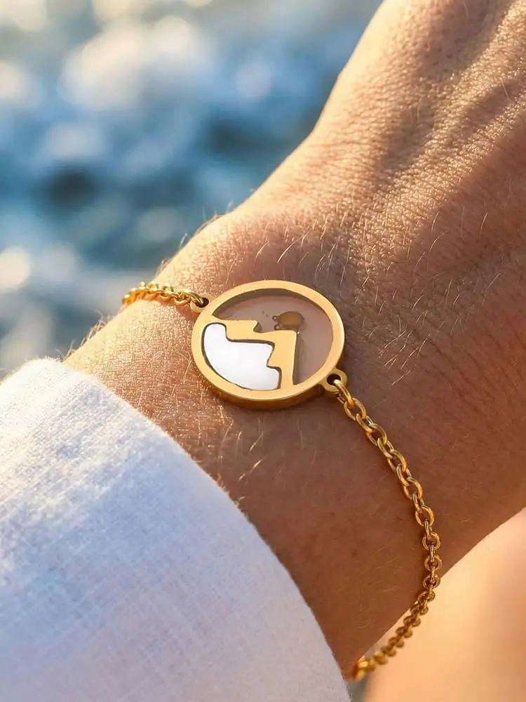 Pulsera de Semillas de Mostaza para Mujer, Pulsera con Concha 'Mover Montañas', Joyería de Fe Cristiana, Pulsera de Acero Inoxidable Dorado, Regalo
