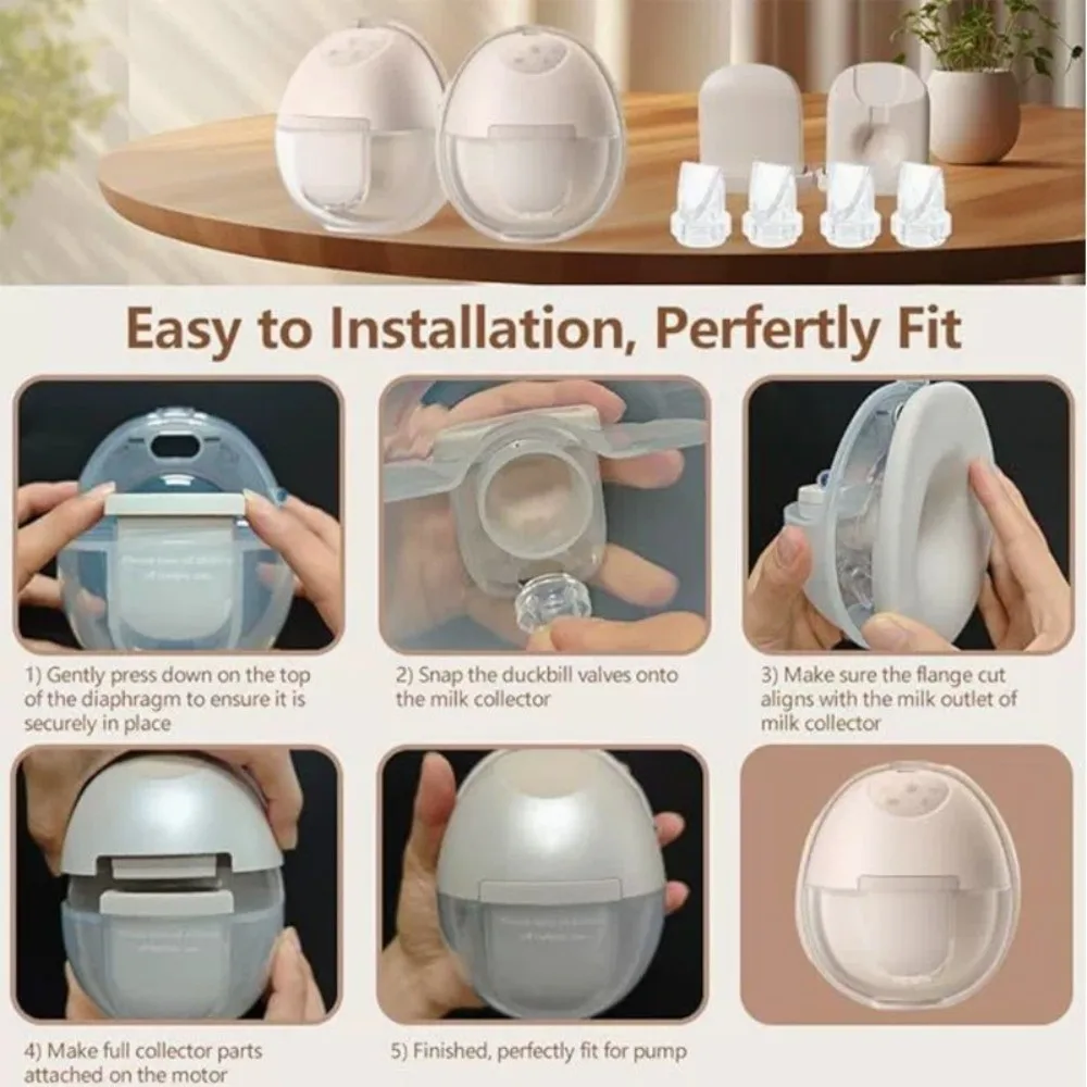 BPA Free Breast Pump Replacement Parts Duckbill Valves Durable Compatible Replacement Kit Silicone Diaphragms Breast Pump Parts