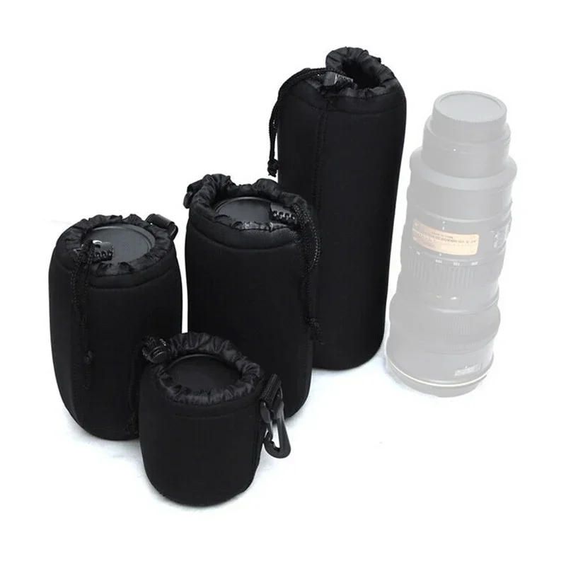 Waterdichte Camera Lens Opbergtas Trekkoord Tas Voor Canon Voor Sony Voor Nikon Dslr Camera Lens Case Accessoires Cover Met Haak