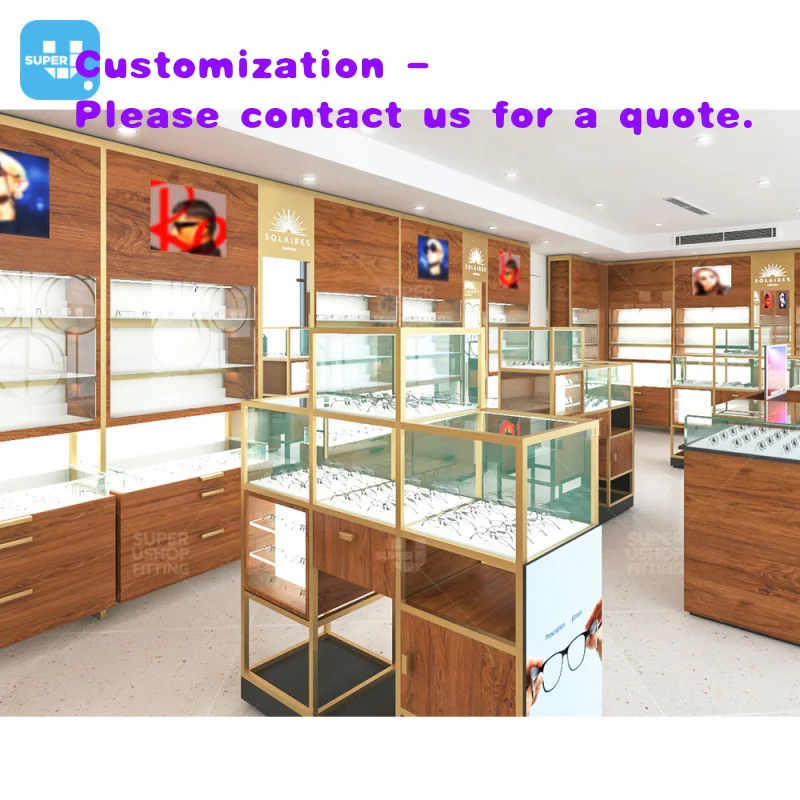 

custom.Bespoke Opticians Store Furniture Glass Eyewear Display Showcase Customized Wooden Optical Shop Interior Design Decoratio