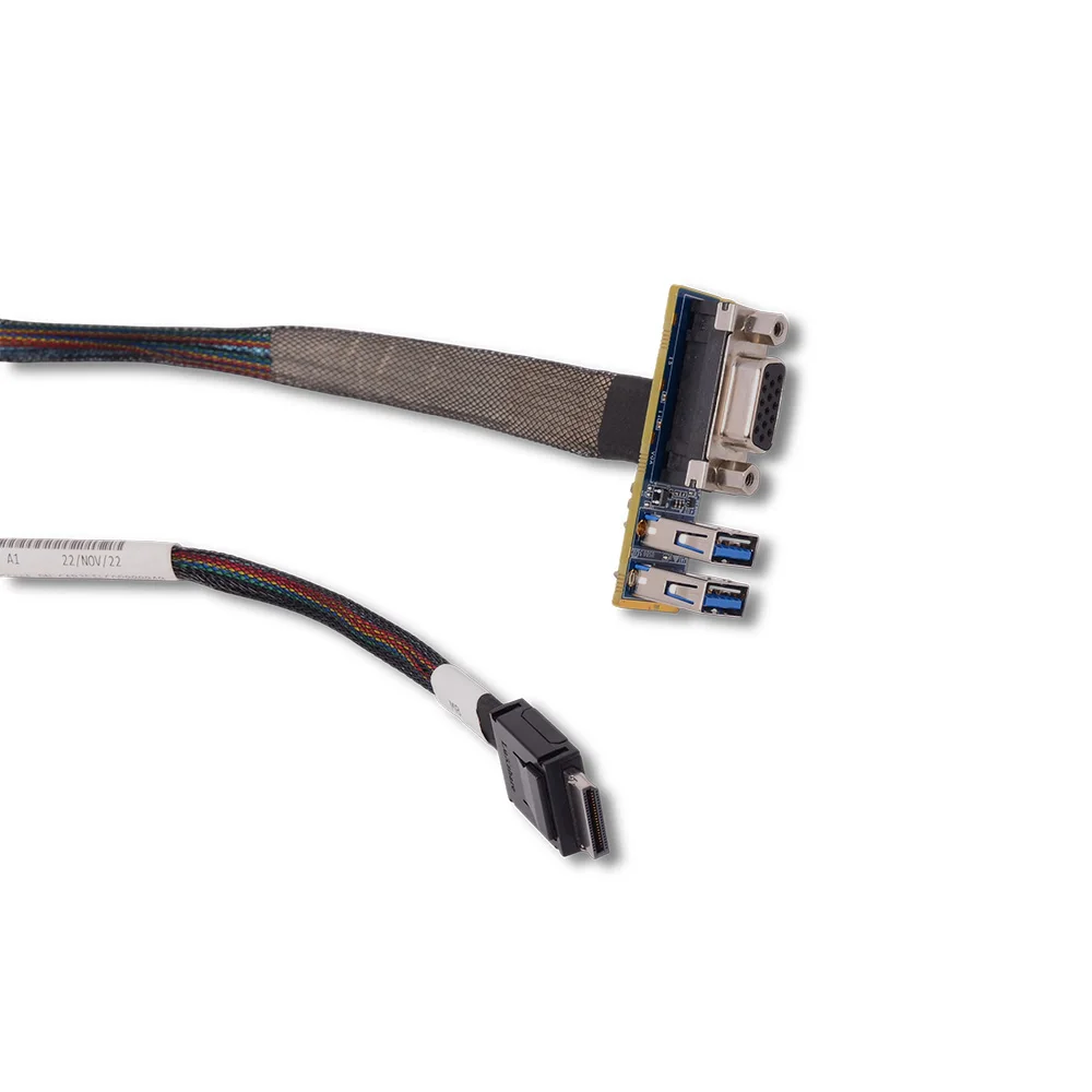 2025 NEW Oculink SFF 8611 To VGA SFF-8611 To USB3.0 Server Adapter Cable for Internal SAS RAID Card 80cm