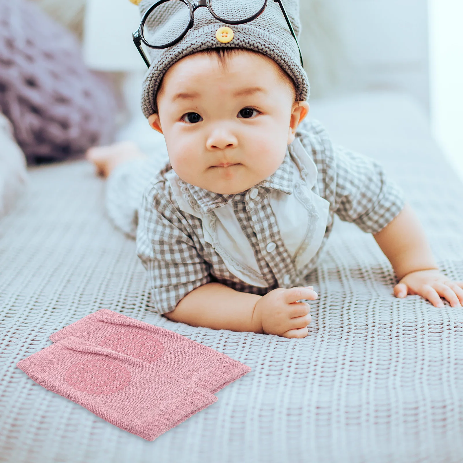 3 Pasang Pelindung Lutut Bayi untuk Merangkak Unisex Pelindung Siku Balita Warna Cerah Sederhana Bernapas Menyerap Keringat Pelindung