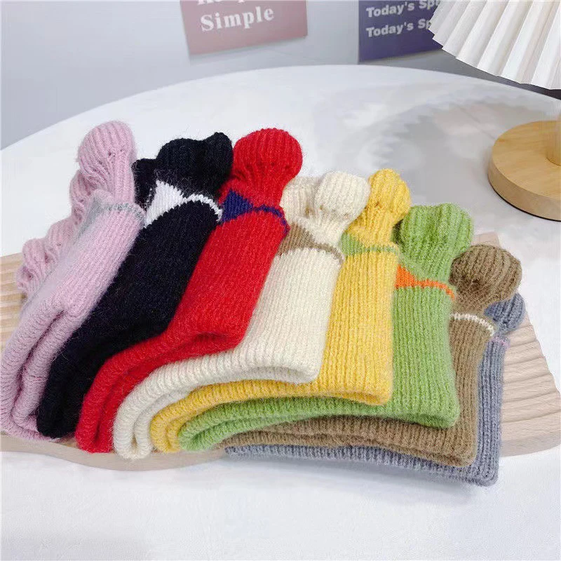 New Warmer Baby Knitted Scarf Cute Cartoon Cat Ruffle Neck Girls Kids Warm Collar Circle Outdoor Winter Scarf