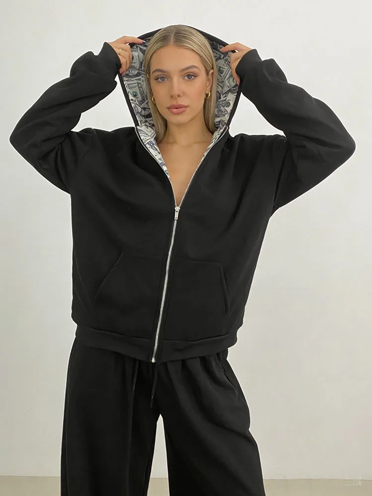 

Худи Harajuku Lulu в готическом стиле, тренд Instagram, для мужчин и женщин, однотонная толстовка с капюшоном на молнии, мода Y2K.