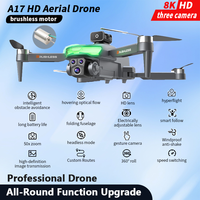 New A17 Professional FPV UAV 8K HD ESC Three Camera Intelligent Obstacle Avoidance Drone Brushless Motor Optical Flow Quadcopter