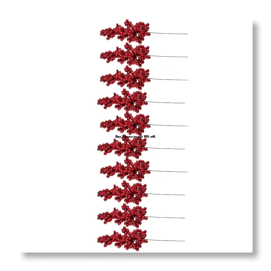 ●10PCS Artificial Red Berries Decorative Branches with Red Berries Autumn Branches Christmas Picks Branch Berries