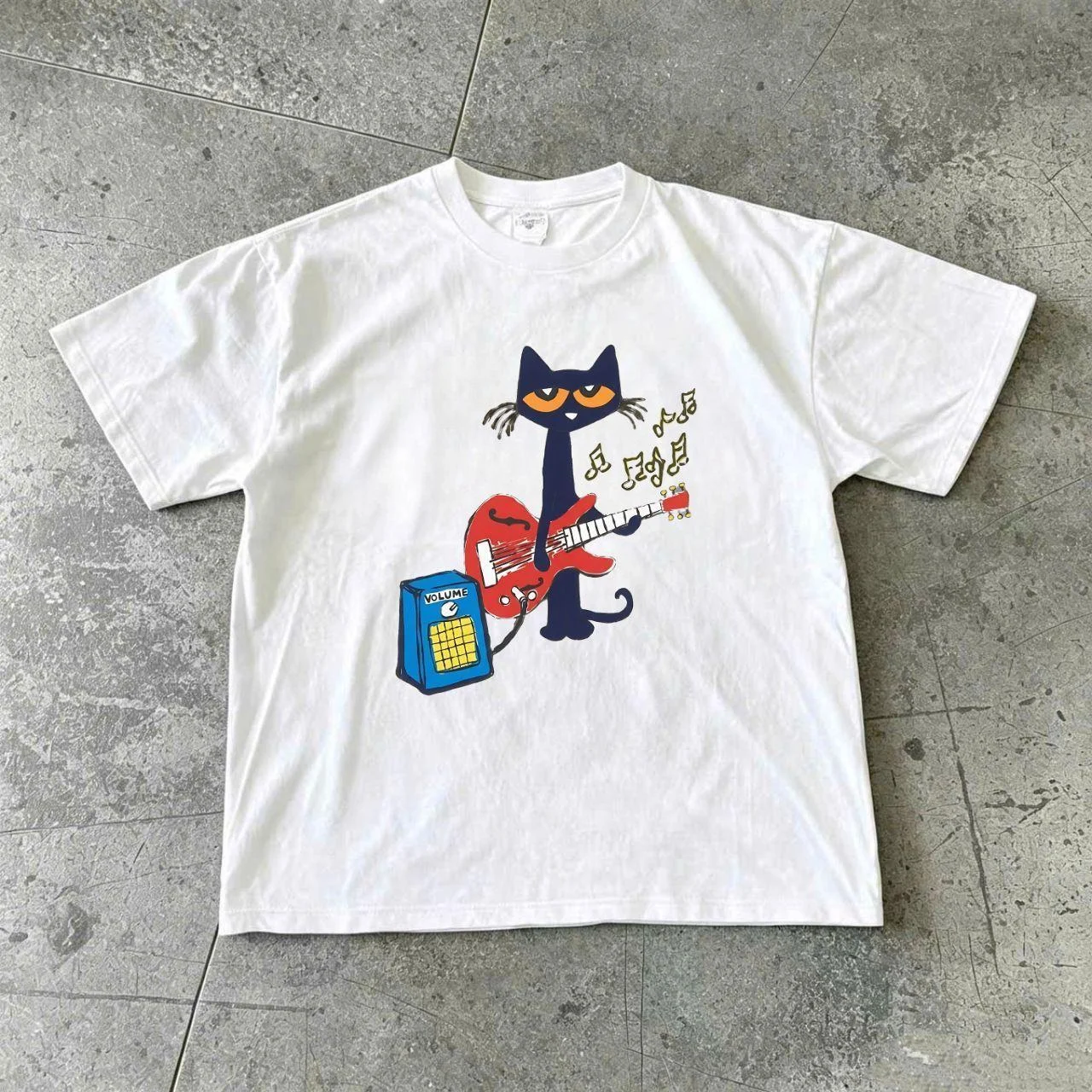 Classic Y2K Millennium-Style T-Shirt, Band-Style Print, '90s-Inspired Cropped Top, Y2K-Style “Garbage Rock” Oversized Unisex