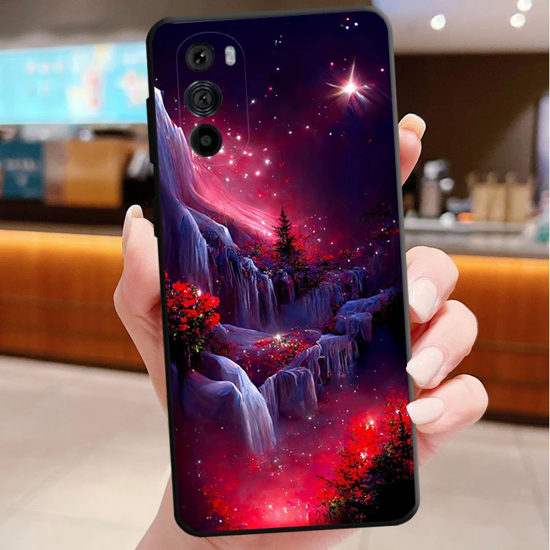 حافظة هاتف لهاتف موتورولا إيدج 50 40 برو 60 50 40 30 Ultra Neo Fusion Moto G Play G Stylus G Power G Moonlight Beach Scenery