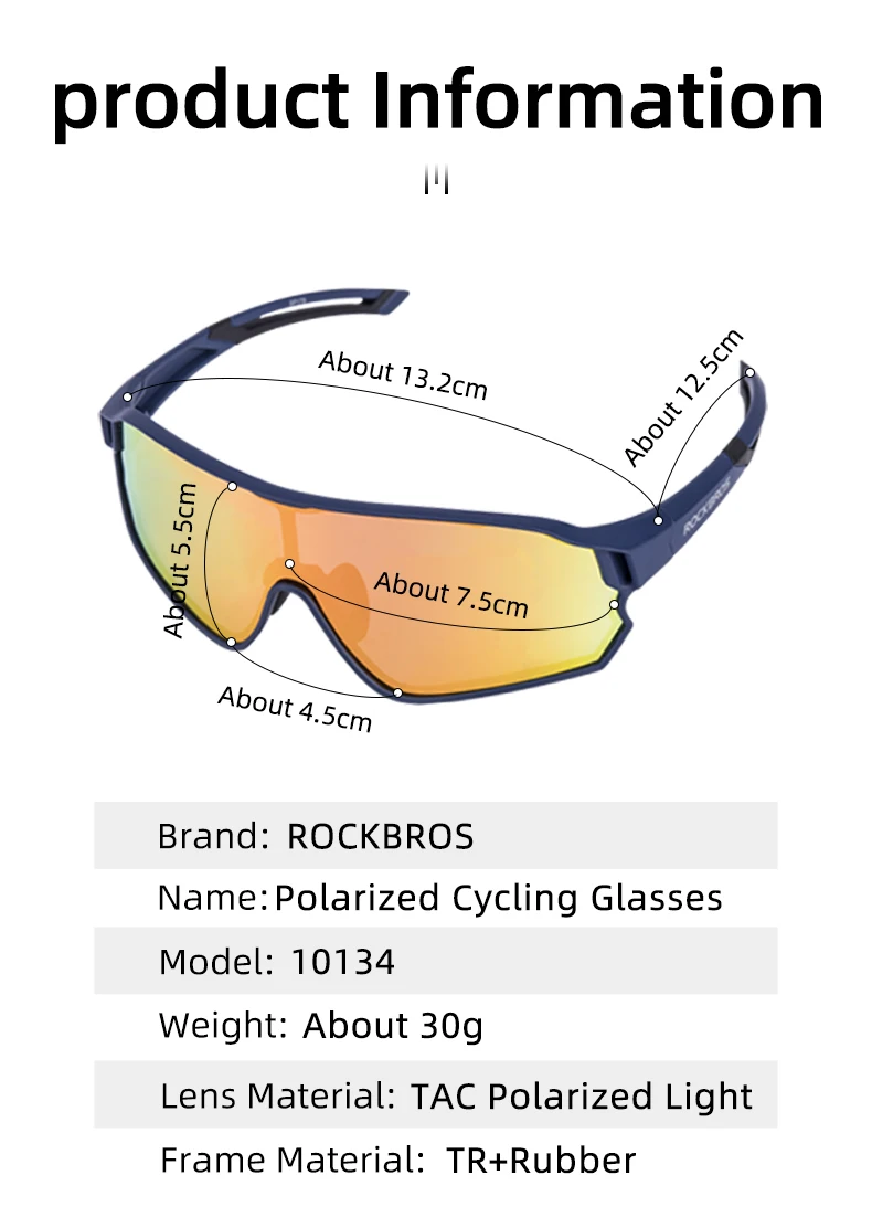 ROCKBROS Fahrradbrille Polarisiert / Photochrom UV400 Sonnenschutz Sportbrille Fahrradsonnenbrille MTB Rennradbrille – Detail 2